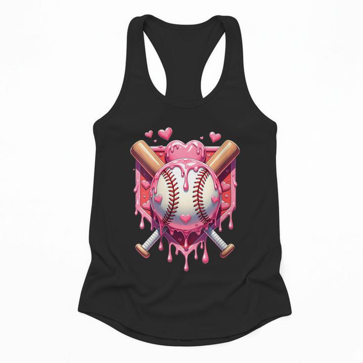 Women's Valentines Day Baseball Boys Ice Cream Drip Heart Youth Kids Flowy Tank
