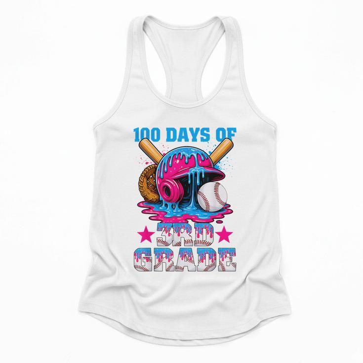 100 Days Of 3rd Grade Baseball 100th Day Of School Boys Kids Flowy Tank