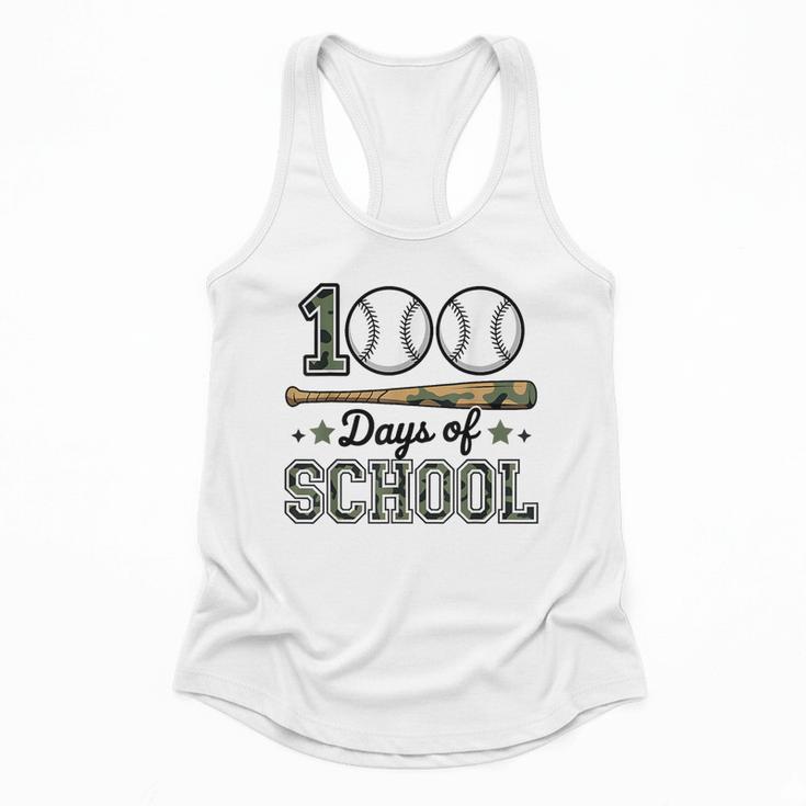 100 Days Of School Baseball Camo Boys School Teacher Flowy Tank
