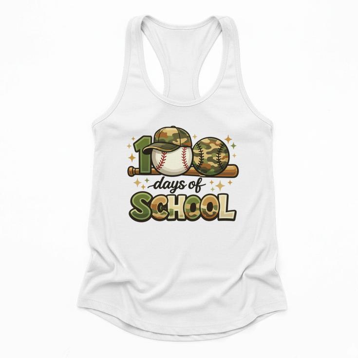 100 Days Of School Baseball Camo School Teacher Boy Flowy Tank