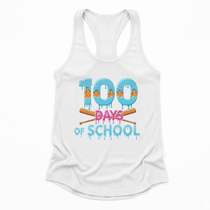 100 Days Of School Drip Ice Cream Baseball For Teacher Kids Premium Tri-Blend Flowy Tank