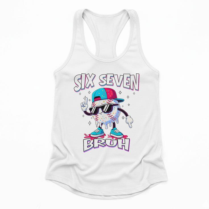 67 Meme Six Seven Baseball Ice Cream Drip Girls Boys Premium Tri-Blend Flowy Tank