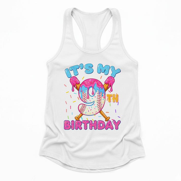 9th Birthday Baseball 9 Year Old Ice Cream Drip Boy Baseball Premium Tri-Blend Flowy Tank
