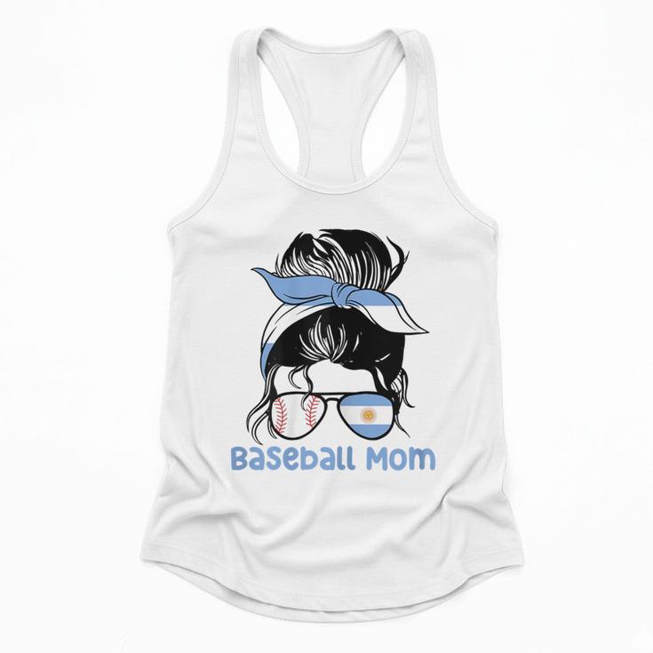 Argentina Baseball Mom Messy Bun Flowy Tank