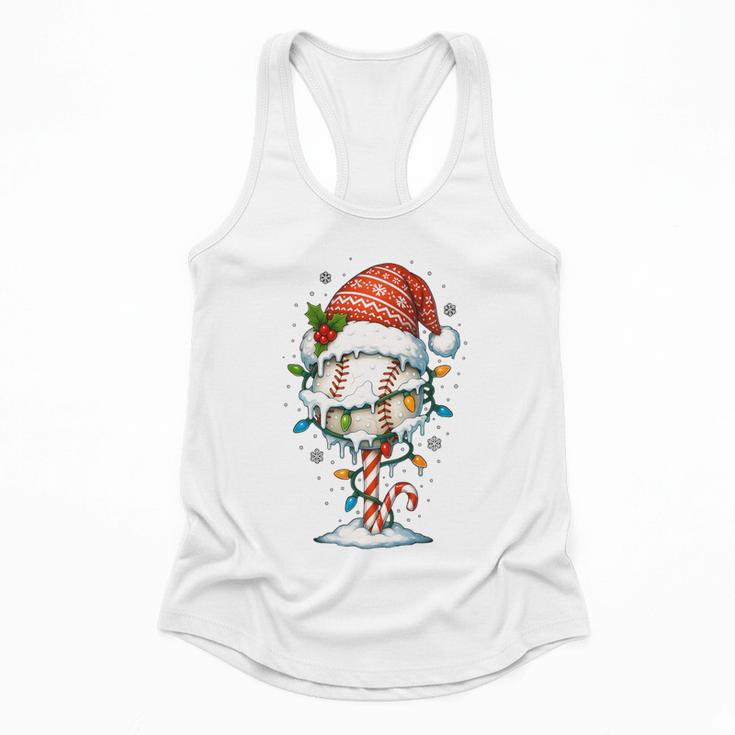 Baseball Christmas Ball Hat Snow Winter Premium Tri-Blend Flowy Tank