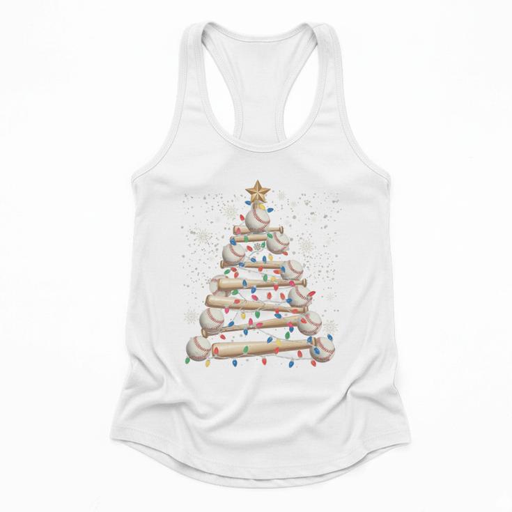 Baseball Christmas Tree Light Xmas Tees Boys Kids Men Flowy Tank