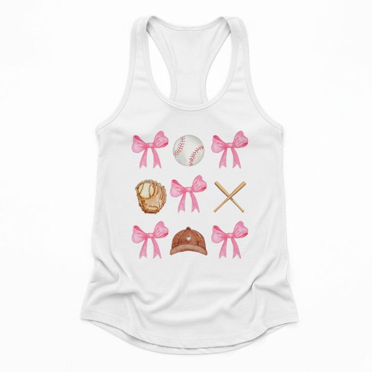 Baseball Coquette Bow Baseball Mama Baseball Mom Premium Flowy Tank