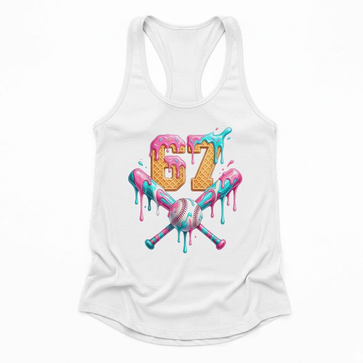 Baseball Drip 67 Six Seven Number 67 Player 67th Birthday Flowy Tank