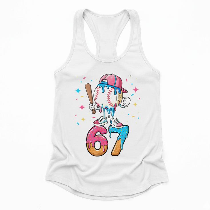 Baseball Drip Number 67 Six Seven Meme Ice Cream Dripping Flowy Tank