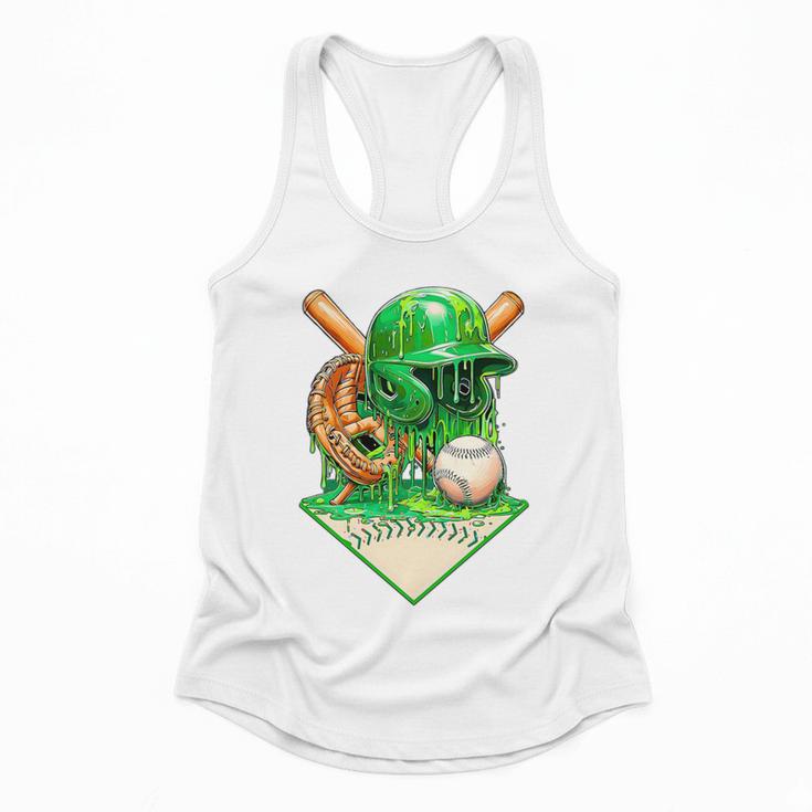 Baseball Life Style Ice Cream Drip Green Premium Tri-Blend Flowy Tank