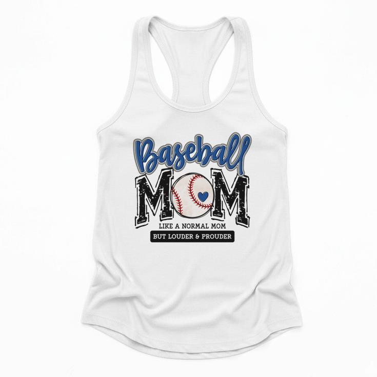 Baseball Mom Blue Varsity Baseball Mama Cute Mother's Day Flowy Tank