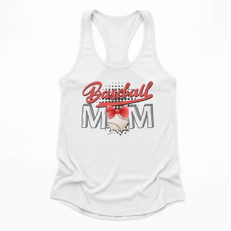 Baseball Mom Coquette Pink Bow Baseball Mama Premium Flowy Tank