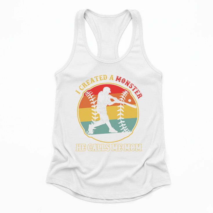 Baseball Mom I Created A Monster He Calls Me Mom Flowy Tank