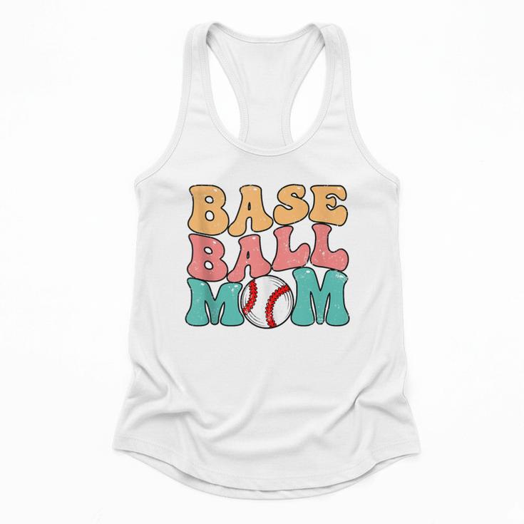 Baseball Mom Groovy Baseball Mom Flowy Tank