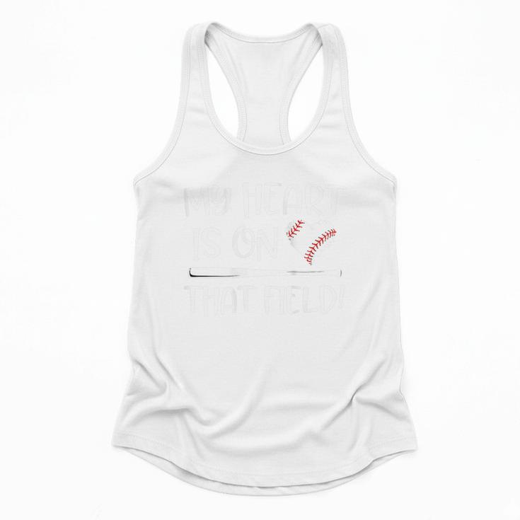 Baseball Mom My Heart Favorite Player On The Field Quote Flowy Tank