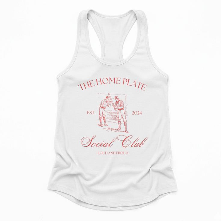Baseball Mom Home Plate Social Club Mother's Day Flowy Tank