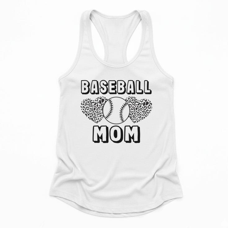 Baseball Mom Leopard Heart Game Day Flowy Tank