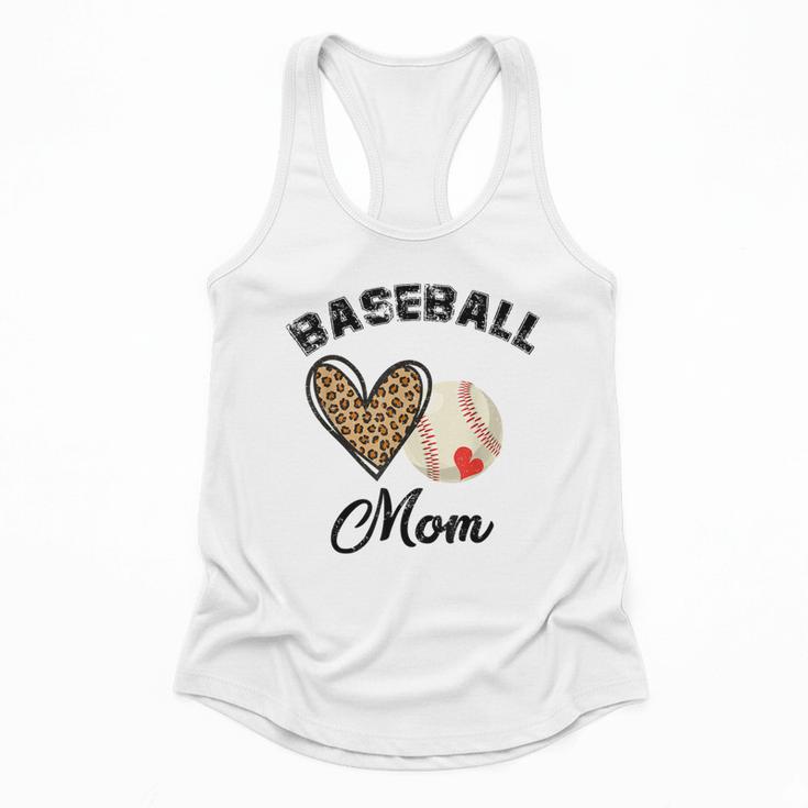 Baseball Mom Leopard Heart Baseball Player Kids Flowy Tank