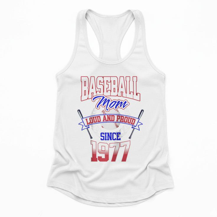 Baseball Mom Loud & Proud Since 1977 Raglan Baseball Tee Flowy Tank