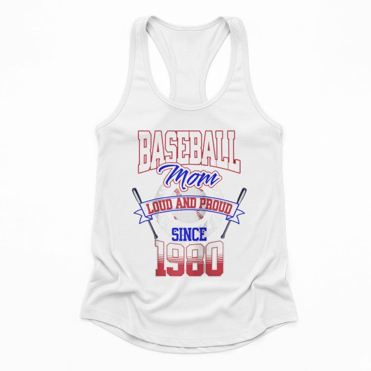 Baseball Mom Loud & Proud Since 1980 Raglan Baseball Tee Flowy Tank