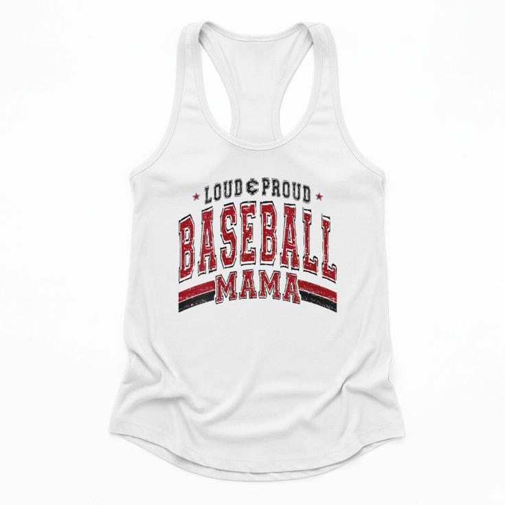 Baseball Mom Baseball Mama Mother's Day Red Loud Proud Flowy Tank
