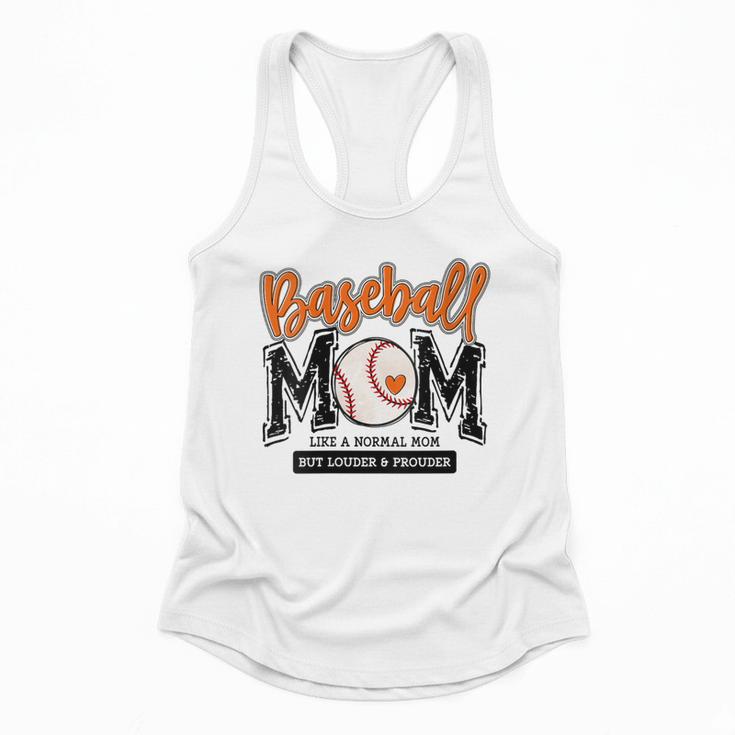 Baseball Mom Orange Varsity Baseball Mama Cute Mother's Day Flowy Tank