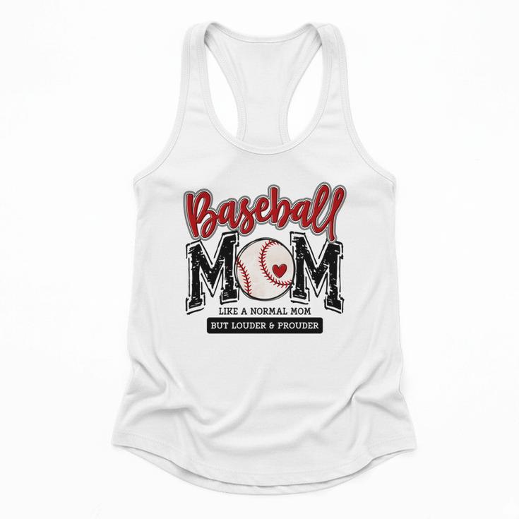 Baseball Mom Red Varsity Baseball Mama Cute Mother's Day Flowy Tank