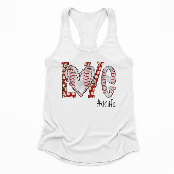 Baseball Mom Shirt Heart Love Baseball Cicilife Flowy Tank