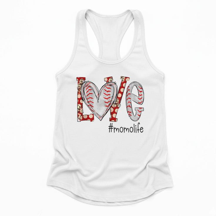 Baseball Mom Shirt Heart Love Baseball Momolife Flowy Tank