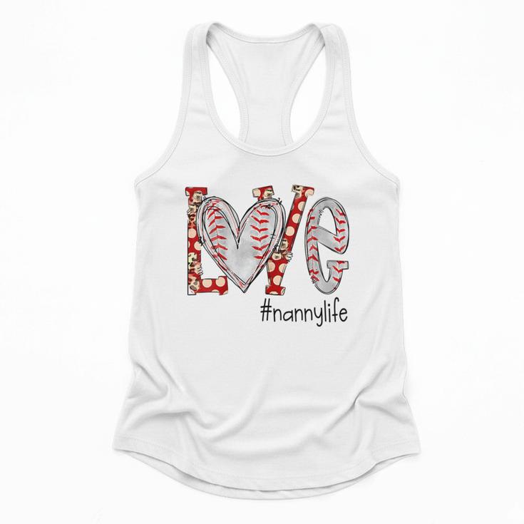 Baseball Mom Shirt Heart Love Baseball Nannylife Flowy Tank