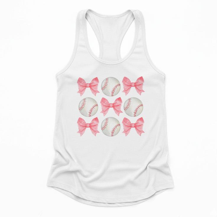 Baseball Mom Sister Tween Teen Girl Girly Pink Bow Preppy Premium Flowy Tank