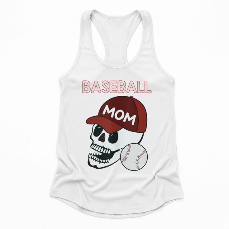 Baseball Mom Skull Sports Skeleton Flowy Tank