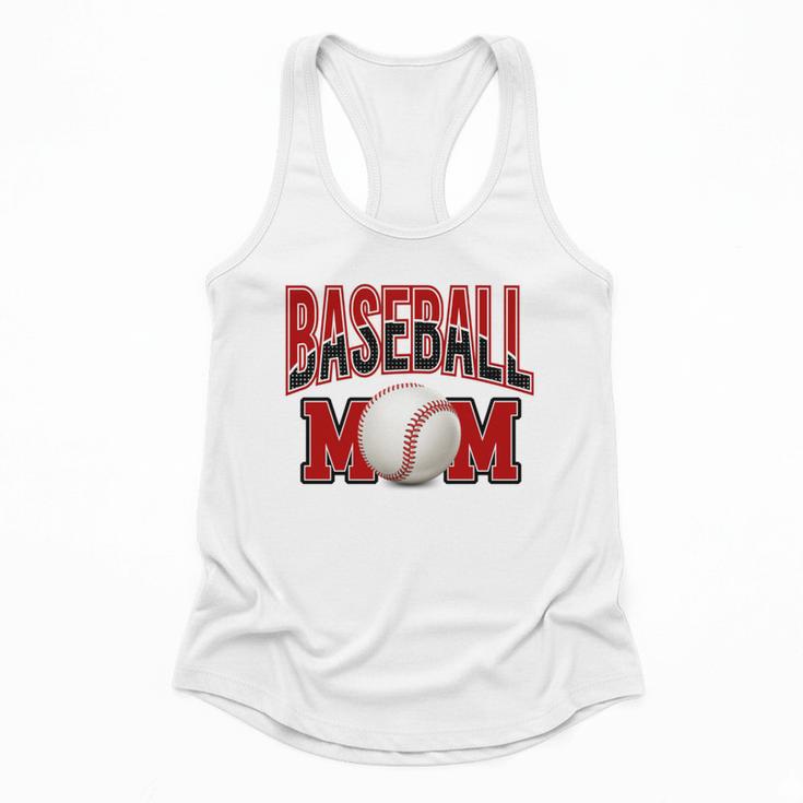 Baseball Mom Sports Red Flowy Tank