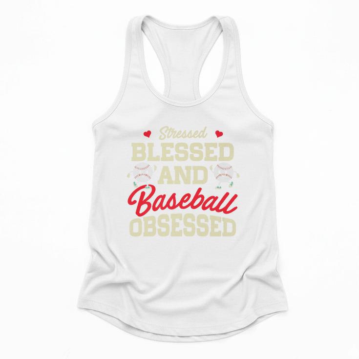 Baseball Mom Stressed Blessed And Baseball Obsessed Premium Flowy Tank