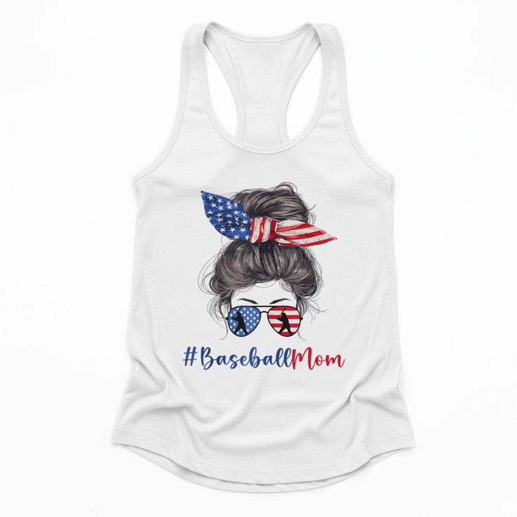 Baseball Mom USA American Flag 4th Of July Flowy Tank