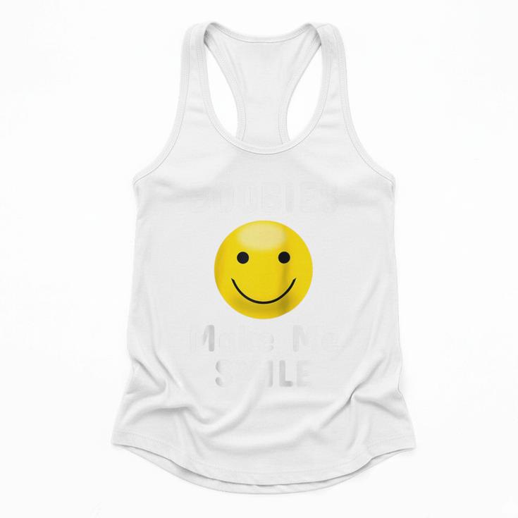 Boobies Make Me Smile Mardi Gras Raglan Baseball Tee Flowy Tank