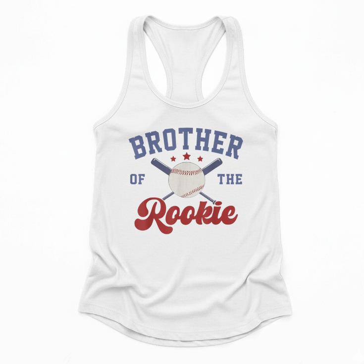 Brother Of Rookie 1st Birthday Baseball Boy Family Matching Flowy Tank