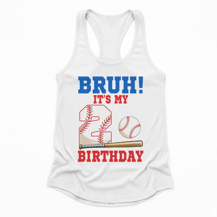 Bruh It's My 2nd Birthday Boy Baseball Themed Party Flowy Tank