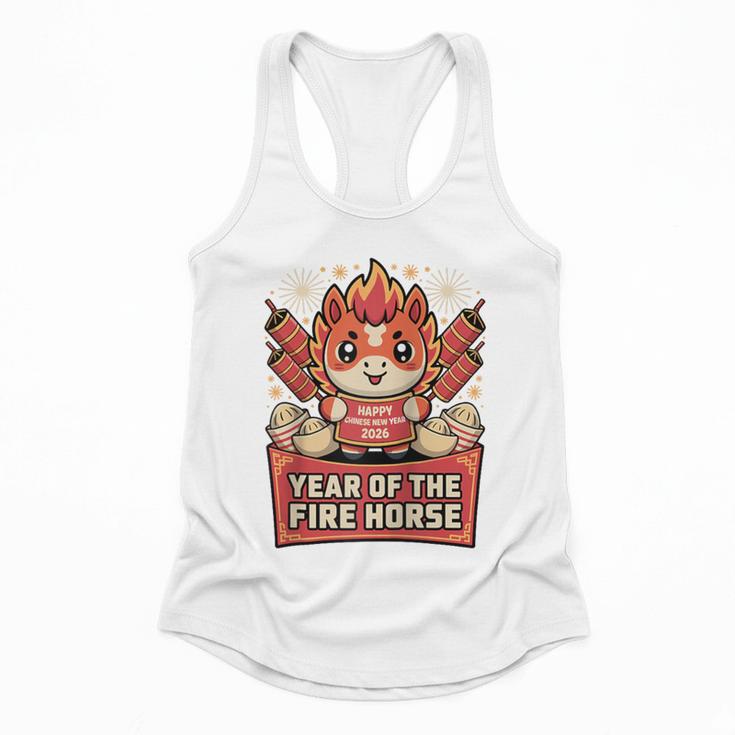 Chinese New Year 2026 Fire Horse Celebration Raglan Baseball Tee Flowy Tank