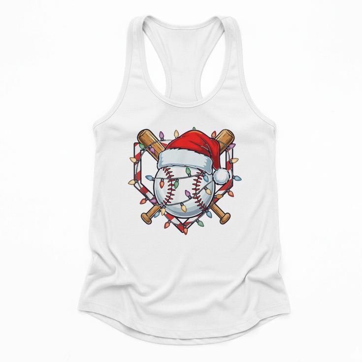 Christmas Baseball Santa Hat For Baseball Players Fans Flowy Tank