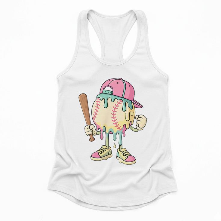 Cute Baseball Ice Cream Drip For Girls & Boys 2 Sides Flowy Tank