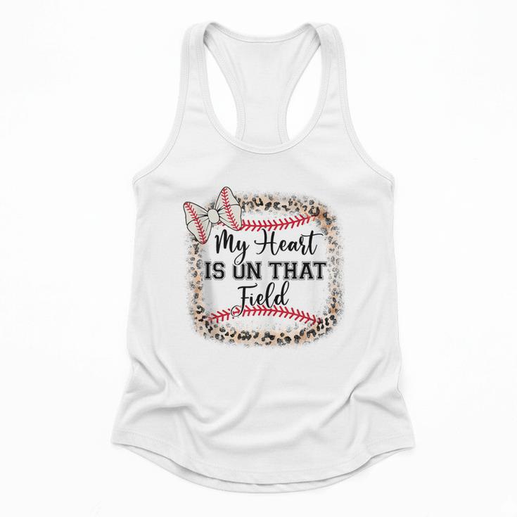 Cute Baseball Mom My Heart On That Field Sister Girl Toddler Flowy Tank
