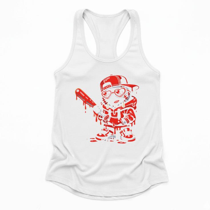 Drippy Baseball Mascot Valentine Heart Glasses Cartoon Flowy Tank Drippy Baseball Mascot Valentine Heart Glasses Cartoon Flowy Tank