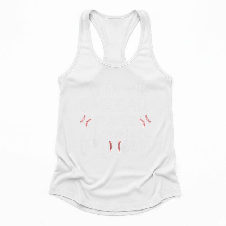 My Favorite Baseball Player Calls Me Mom For Baseball Mom Premium Flowy Tank