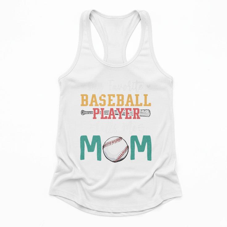 My Favorite Baseball Player Calls Me Mom Baseball Mom Premium Flowy Tank