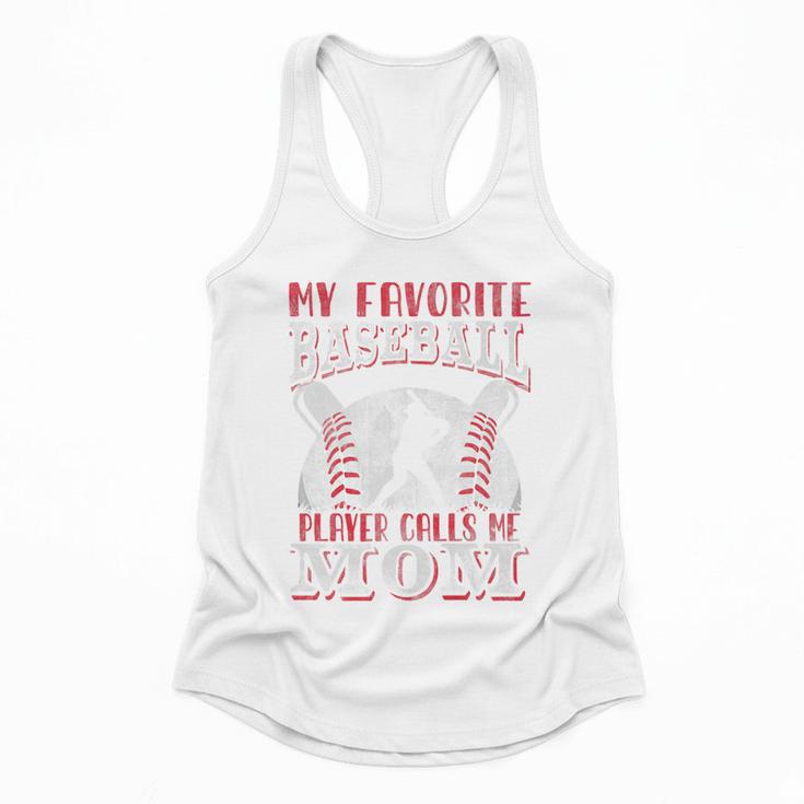 My Favorite Baseball Player Calls Me Mom Proud Baseball Mom Premium Flowy Tank