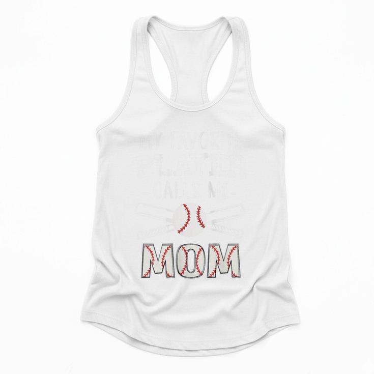 My Favorite Player Calls Me Mom Baseball Mom Game Day Flowy Tank