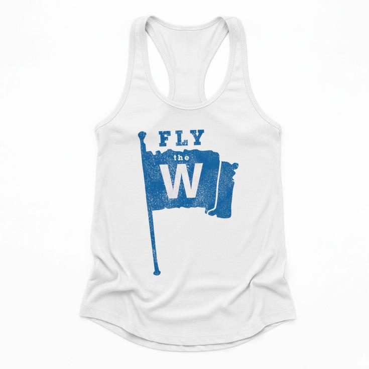 Fly The W Chicago Baseball Winning Flag Distressed Premium Tri-Blend Flowy Tank