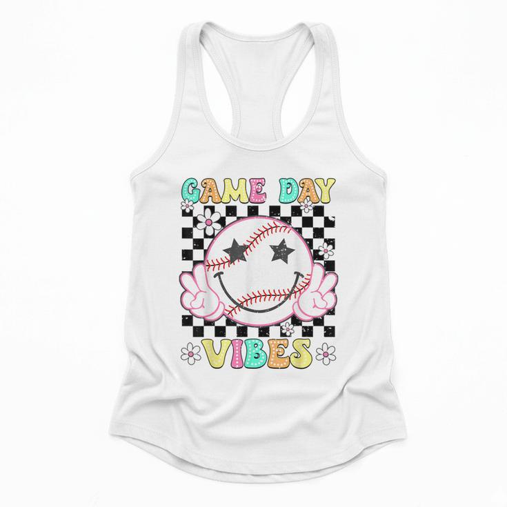 Game Day Vibes Softball Baseball Groovy Game Day Girls Women Flowy Tank