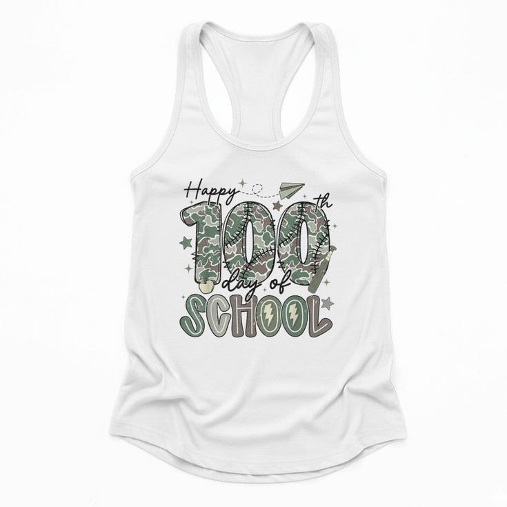 Happy 100th Day Of School Baseball Camo Boys Kids Toddler Flowy Tank
